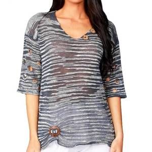 NEW ANGEL cut-out sleeve top in denim